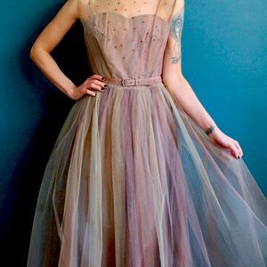 1950s Tulle cocktail dress
